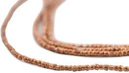 The Bead Chest Copper Heishi Beads 1.5mm Ethiopian Metal Spacer Beads, Full Strand for Jewelry Making I Approximately 450-540 Beads