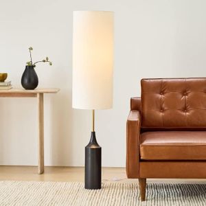Vivatra Decor Floor Lamp, Lamp for Living Room, Standing Lamp, Home Decor Items, Floor Lamps for Living Room Corner, Night Lamp for Bedroom, Light Lamp with Fabric Shade (Black) (Black)