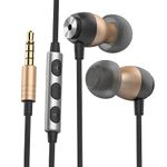 Betron GLD60 Earphones Wired 3.5mm Headphones In Ear Noise Isolating Earbuds with Microphone and Volume Control Bass Driven Sound, 9 mm Drivers