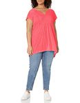 Just My Size Women's Plus-Size Slub Crochet Bib Tunic, Briny Pink, 4X