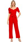 ILLI LONDON Women's Maxi Jumpsuit (Small, RED)