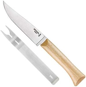 Opinel O001834 Cheese Knife and Fork Table Knife Set Blue