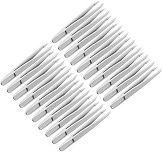 Uxcell - Pinzas de plástico antiestático, punta inclinada de precisión para joyería, manualidades, herramienta de reparación de aparatos electrónicos, 20 unidades, color blanco