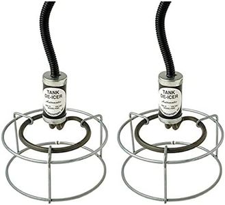 Farm Innovators Model W-449 Submergible Bucket Stock Tank Horse Trough Livestock Water Heater Deicer with Attached Guard, 1000 Watt, Silver (2 Pack)