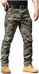 Military Cargo Pants for Men Hiking Fishing Security Stretchy Breathable Lightweight Hot Weather Work Construction Camouflage Flexcamo - Tactical Waterproof Pants Multi L