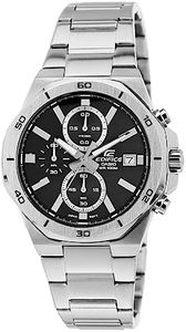 Casio Edifice EFV-640D-1AVUDF Black Analog Dial Silver Stainless Steel Band Men's Watch Chronograph 100M Water Resistant ED583