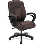 HON Managerial Office Chair- High-Back Computer Desk Chair with Loop Arms, Brown (VL402)