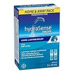 HydraSense Eye Drops, For Dry Eyes, Fast and Long-Lasting Relief, Preservative Free, Naturally Sourced Lubricant, Home and Away Twin Pack (2 x 10 mL), 20 mL