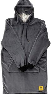 Big Blanket Co Hideout Hoodie Smoke | Oversized Wearable Blanket Hoodie | Soft Sherpa-Lined Hoodie Blanket for Adults | One Size Fits All