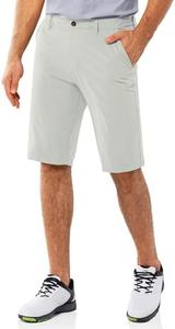 33,000ft Men's Golf Shorts Dry Fit, Lightweight Quick Dry Golf Stretch Shorts with Pockets 11" Inseam for Travel Casual Ivory