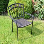 Exclusive Garden Malaga Chair Pack of 2, Steel, Black, One Size