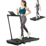 THERUN Home Treadmill, 2.5HP Walking Pad Treadmill w/Widened Shock Absorption Running Belt, Foldable Under Desk Treadmill w/Adjustable Speeds 1-12km/h,Non-Assembly