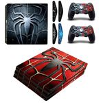 Khushi Decor Blue Red SP Man Pro 3m Skin Sticker Cover for Ps4 Pro Console and 2 Controllers +4 LED