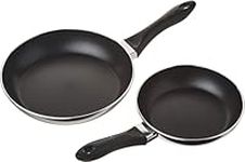 Lagostina Frying Pan Set, Non Stick Non Toxic Frying Pan, 8"/11" Inch (20Cm & 26Cm) Oven And Dishwasher Safe, Black