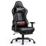 Gaming Chair for Adults Gaming Chair with Footrest Office Chair Computer Chair Ergonomic Racing Style PU Leather Reclining Desk Chair with Massager