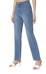 FashionFibre Women's High-Rise Straight Fit Stretchable Jeans (28, Light Blue)