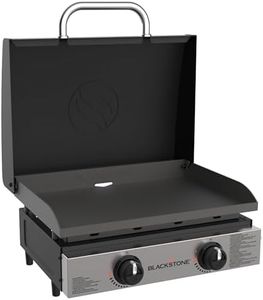 Blackstone 1813 Original 22” Tabletop Griddle with Hood and Stainless Steel Front Plate, Powder Coated Steel, Black