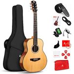 Vangoa 3/4 Size Acoustic Guitar Beginners Set, 36 Inch Dreadnought 6 Steel String Acustica Guitarra, Travel Guitar Starter Bundle Kit for Adults Teens Kids, Right-Handed, Natural Wood Gloss