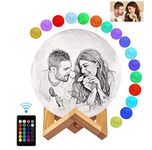 Moderntech Personalized 3D Printed Photo Moon lamp Unique Personalized Gift for Friend, Husband, Wife,Brother,Friends, Boyfriend, Girlfriend, Sister (10cm, 16 Color Rechargeable)