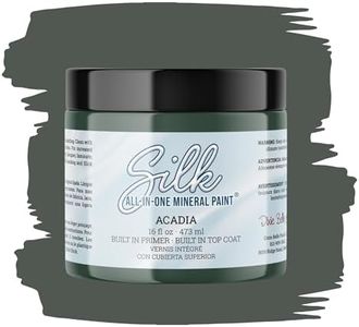 Dixie Belle Silk All-in-One Mineral Paint - Acadia (16oz) - All-in-One Water Based Primer + Topcoat - Durable Furniture Paint - Low Reflective Finish - Made in the USA