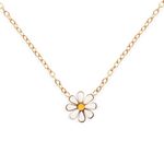 Hey Harper Maravilla Daisy Necklace For Women - Gold Waterproof Stainless Steel 14k Golden - Small Dainty Charm Flower Necklace - For Everyday Wear