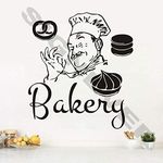 SIGN EVER Bakery Chef Kitchen Wall Stickers Oil Proof Heat Resistant Removable Accessories Hotels Restaurant Home Decal Vinyl L x H 55.00 Cm x 63.03 Cm