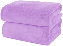 MOONQUEEN 2 Pack Premium Bath Towel Set - Quick Drying - Microfiber Coral Velvet Highly Absorbent Towels - Multipurpose Use as Bath Fitness, Bathroom, Shower, Sports, Yoga Towel (Purple)