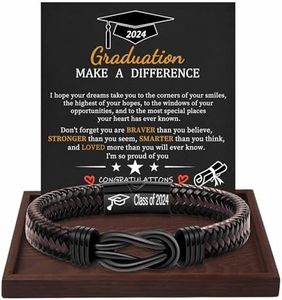 Inspirational Gifts for Men Morse Code Bracelets Mens Bracelets Birthday Annivesary Gifts Boys Graduation Fathers Day Adjustable Leather Cuff Bangle Motivational Jewelry Stocking Stuffers for Men,