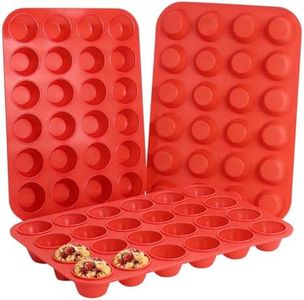 CAKETIME Silicone Mini Muffin Pan 3 Pack 24 Cups Nonstick Mini Cupcake Pan for Baking Muffins Cupcakes Egg Bites Fat Bombs