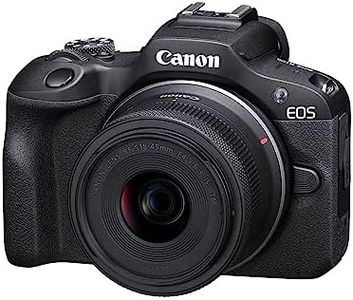 Canon EOS R100 Appareil Photo avec Objectif RF-S 18-45mm F4.5-6.3 is STM, Appareil Photo Hybride APS-C, Autofocus CMOS Dual Pixel, Vidéo 4K, Prise de Vue en Continu Jusqu’à 6,5 IPS, Wi-FI & Bluetooth