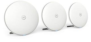 BT Whole Home Wi-Fi, Pack of 3 Discs, Mesh Wi-Fi for seamless, speedy (AC2600) connection, Wi-Fi everywhere in medium to large homes, App for complete control and 3 year warranty