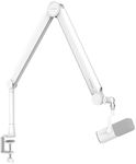 IXTECH Mic Arm White Premium Boom Arm 360° Rotatable Microphone Arm Stand with Desk Mount Fully Adjustable Sturdy and Universal VALIANT WHITE Model