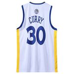 Hi-Five Curry #30 Warriors White Home Basketball Blue Kids Youth Jersey Set + Shorts + Socks Latest Jersey Kit Set, White, 8-9 Years