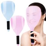 AUEAR, Pro Barber Hair Salon Face Sheild, Hand-held Face Shields for Hairspray, Plastic Face Protective Cover for Hairdressing Haircut Hair Stylist Cutting Makeup 2 Packs