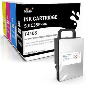 MS.R Remanufactured Ink Cartridge Replacement for Ep SJIC35P T44B2 T44B3 T44B4 T44B5 sjmb 6000 to use with CW-C6000Au C6000Pu C6500Au C6500Pu Printer(2 comboPack)