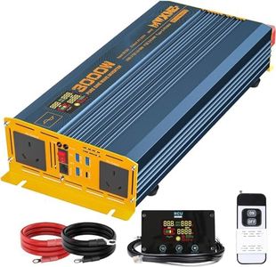 MWXNE 3000W Pure Sine Wave Power Inverter 12V DC to 230V AC Converter with 2X AC Outlets & 4 USB Ports LCD Display Wireless Remote Controller for Vehicles,RV,Truck,Home,Off-Grid Solar System