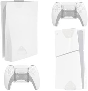 VIVO 2-in-1 Wall and Under Desk Mount Bracket Designed for PS5 and PS5 Slim Gaming Console, PlayStation 5 Standard and Digital Edition, Vertical Wall Display, 2 Controller Mounts, White, MOUNT-PS5CW