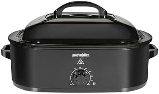 Proctor Silex 24-Pound Electric Roaster Oven with Variable Temperature Control, Self-Basting Lid & Removable Pan, 18 Quart, Black (32211)