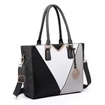 Miss Lulu Leather Look V-Shape Shoulder Handbag Lightweight Medium Tote Bag Handbags for Women