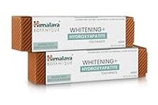 Himalaya Botanique Whitening + Hydroxyapatite Toothpaste for Whiter Teeth & Fresher Breath, Fights Plaque with Hydroxyapatite Support & Mint Flavor, Fluoride Free, SLS Free, & Vegan, 4.0 oz, 2 Pack