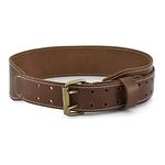 Style n Craft - 3" Wide Tapered Full-Grain Leather Work Belt, Durable and Rugged Belt, Dark Tan (#98437)