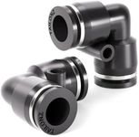 TAILONZ PNEUMATIC Black Elbow 1/2 inch Tube OD 90 Push to Connect Tube Fittings Push Lock PV-1/2 (Pack of 10)