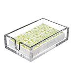 CY craft Acrylic Guest Towel Napkin Holder,Clear Bathroom Paper Hand Towels Storage Tray Modern Buffet Napkin Caddy,Fancy Flat Napkin Holders For Kitchen or Dining Room,9 x 5x 2.5 Inch,Pack of 1