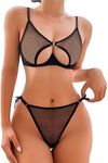 Lingerie Set for Women Sexy Mesh Bra And Panties Set Two Pieces Strappy See Through Mesh Bodysuits Chemises Teddy Outfits #193