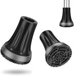 supregear 3/4" Cane Tips (2-Pack), Heavy Duty Rubber Anti-Slip Cane Tip for All Terrain Extreme Grip Feet Cap for Canes, Crutches and Walking Sticks, Black+Grey