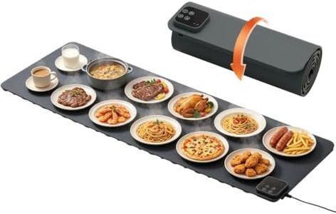 Mariocsa Warming Mat for Food, (XXXL 47"x15") Electric Food Warming Mat Tray, 450W Rapid Full Heating, 7 Adjustable Temp Settings & 1-8H Timer, Food Warmer Mat for Home, Buffets, Parties and Holidays