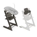 Stokke Tripp Trapp Chair with Newborn Set and Baby Set, Hazy Grey - Safe, Adjustable, Ergonomic Design