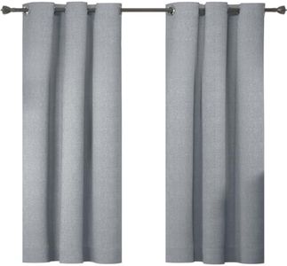 Ystyle Tende Oscuranti 100% per Interni, Tende Termiche Effetto Lino 2 Pezzi, 117×137cm, Tenda Termica Isolante Freddo E Caldo, Tende Moderne Soggiorno Camera da Letto con Anelli, Grigio Chiaro