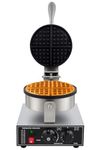 Gurubhai Equipments Belgian Waffle Maker – Round Non-Stick Waffle Iron with Time Control | Teflon-Coated Baking Plates & Stainless Steel Body | Commercial & Home Use | 220V