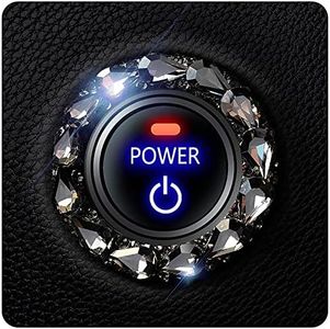 Murimt Bling Car Button Start Button Cover/Sticker for Wowen, Car Engine Start Stop Trim Ring, Shiny Crystal Rhinestone Key Ignition and Knob Ring (Gem Black)…